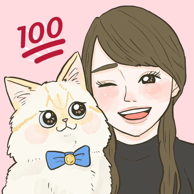 最近猫ちゃんの似顔絵アイコンオーダーが多くて嬉しいです(*'-`*)癒される #cat #猫 #猫好きな人と繋がりたい 