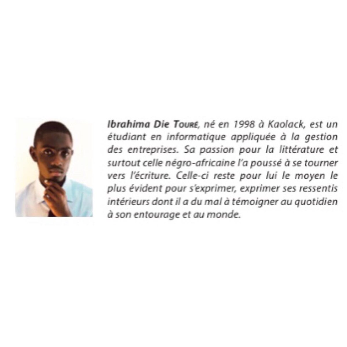 ClubdelectureSN's tweet photo. @MrLeToure vous présente son livre, go l’acheter pour supporter nos jeunes auteurs🥳🥳. https://t.co/ZTI3KO03ja