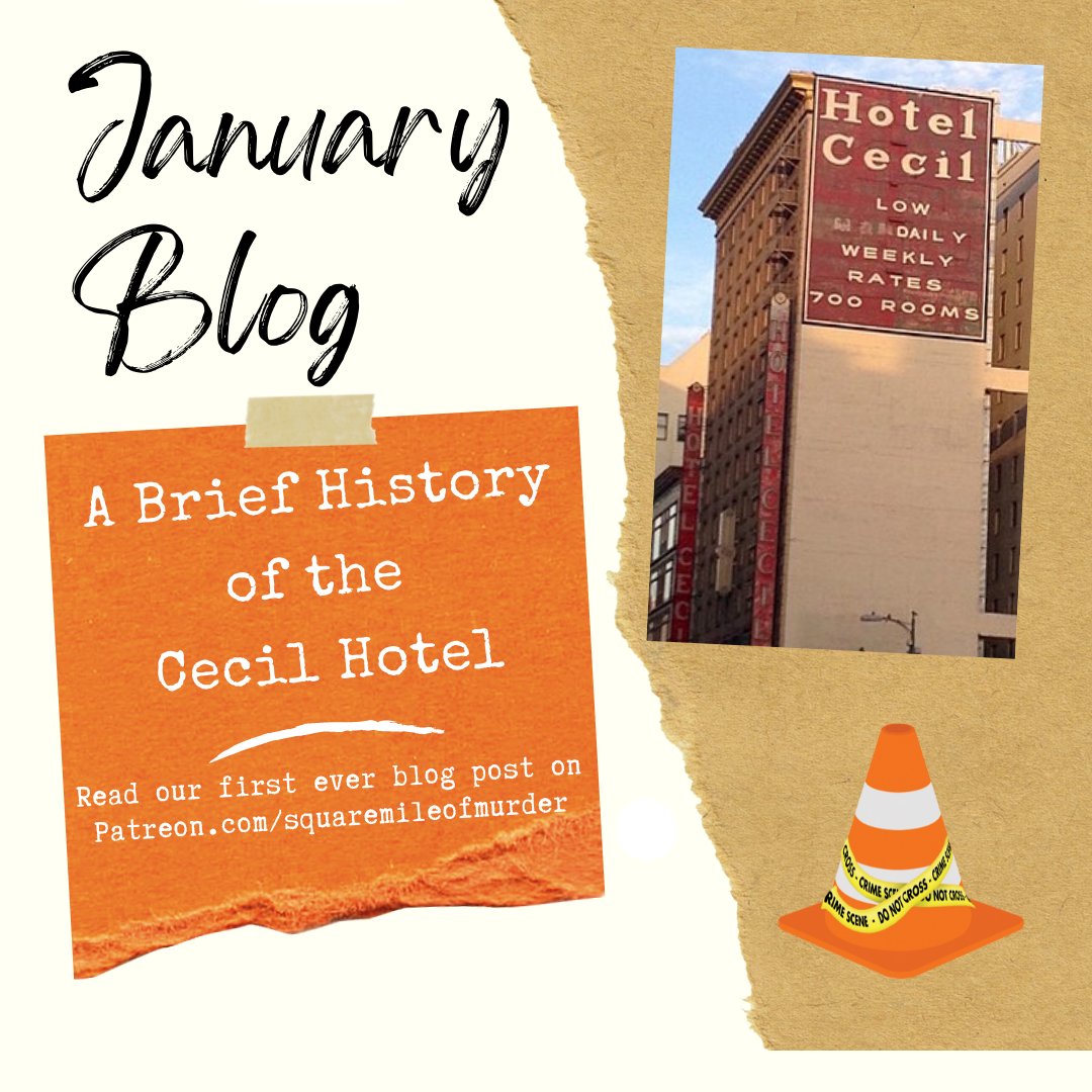 squaremilepod's tweet photo. The Cecil Hotel’s 95-year history is dark and chequered. But what is the real story of the Cecil Hotel? And how did it develop this reputation for evil and disaster? 
Check out our first ever blog post and find out the brief history of the Cecil Hotel!

https://t.co/xBQtVtqFGz https://t.co/Q9NyzJ05ZQ