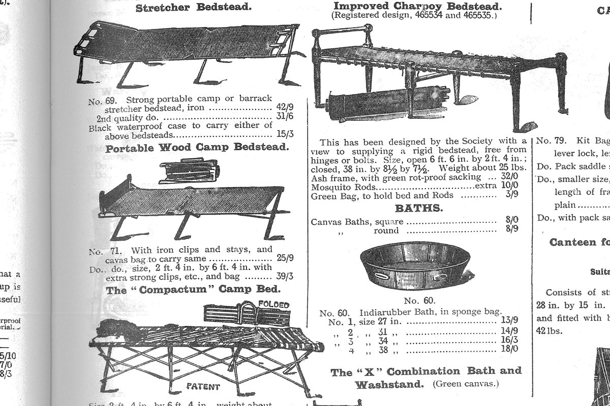 100年前のキャンプ用品カタログを発掘! 

「寝られるカバン」のようなテントからメルセデスのポンチョまで

1907年に、ロンドンの「アーミー&ネイビー・ストアーズ(Army & Navy Stores)」という百貨店が刊行した全商品カタログです

https://t.co/Sm2S3kfp7r 