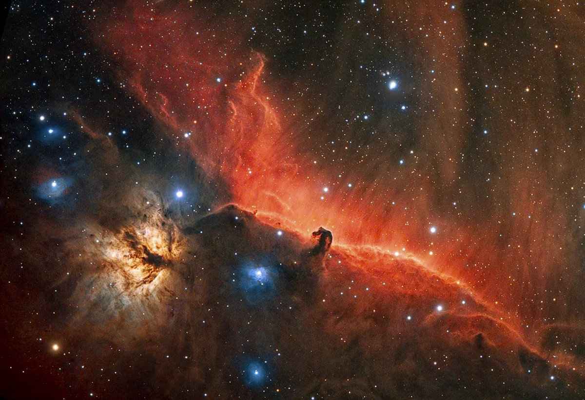 pfinane's tweet image. Finally got around to processing my #horseheadnebula and #flamenebula image from the first week in December. 

#Redcat51, #SonyA6000, #STCMultispectra clip filter

@AstronomyIRL @CorkAstronomy #astro #astronomy #Astrophotography #astroimaging #photography #Astrophoto