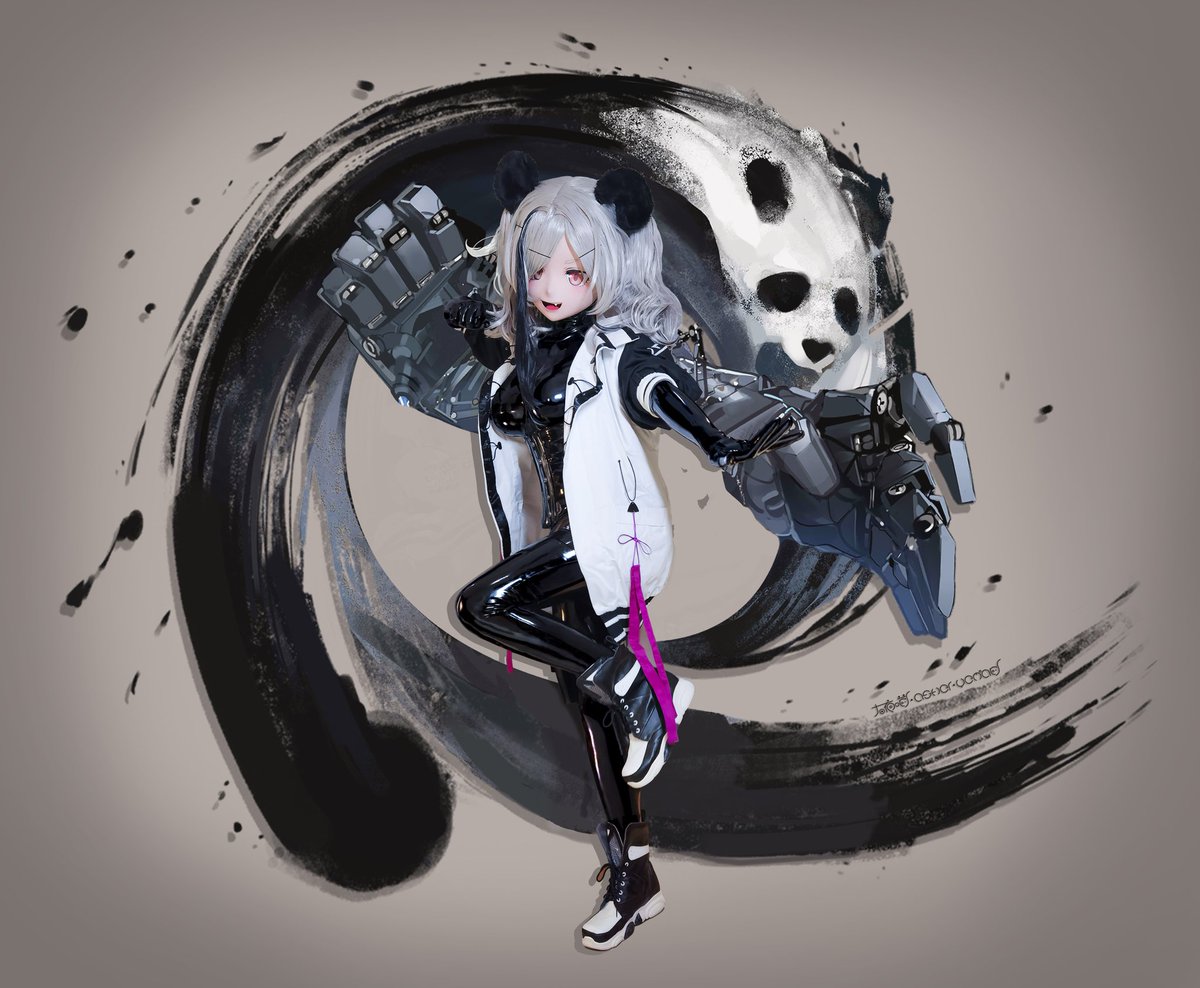 是熟悉的那套衣服？不不，看仔细了！
里面是光滑油亮的面料，是根据博士的喜♂好定制的喔~ 而且黑白配才符合我的种族特点嘛~ 博士想看我穿着它主演的新片吗？
#latex #乳胶衣 #kigurumi #着ぐるみ #明日方舟 #食铁兽 #Arknights #FEater
📸 @Drippy_Little 
💡 <a href="/HoshinoR_Nana/">星野 れいな🍓_Official</a>