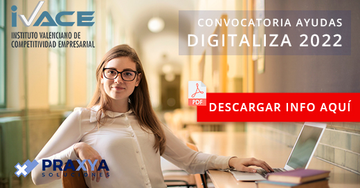⭐️Si tu Pyme está establecido en la Comunitat Valenciana, ya puedes optar a las 𝐀𝐲𝐮𝐝𝐚𝐬 𝐃𝐢𝐠𝐢𝐭𝐚𝐥𝐢𝐳𝐚 𝟐𝟎𝟐𝟐 𝐝𝐞 𝐈𝐕𝐀𝐂𝐄. Tienes hasta el 03/03/22 y puedes conseguir una 𝐚𝐲𝐮𝐝𝐚 𝐝𝐞 𝐡𝐚𝐬𝐭𝐚 𝐞𝐥 𝟒𝟎%.
praxya.com/wp-content/ayu…'