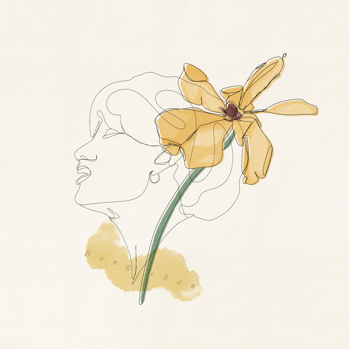binchanb's tweet photo. i know it’s very simple but blonde bang chan reminds me of yellow poppy #fanart https://t.co/728XQUVWLg