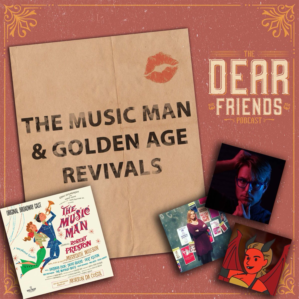 DearFriendsPod's tweet photo. We're trying new things in 2022, we're going to be switching up our format. Today we're talking about The Music Man &amp; Golden Age Musical Revivals!

We chat about:
-Music Man Revival Changes
-Future Golden Age Revivals
-How we'd fix dated shows

Listen now: https://t.co/TetP5ZAqzQ https://t.co/VaUwUH3tJe