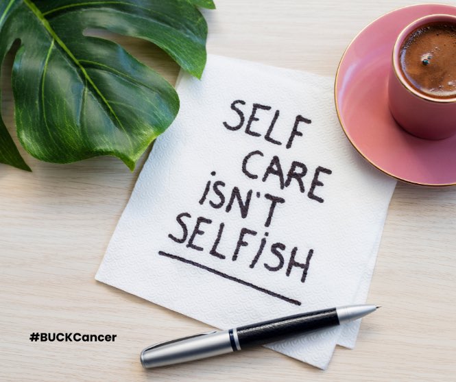 BuckCancerFund's tweet photo. Practicing #selfcare can be as simple as #sleeping in an extra 15 minutes in the morning, taking a walk, reading a book or listening to music 🎶

What are some of the ways YOU practice self-care? Tweet us and let us know! 
#BUCKCancer #selfcare https://t.co/UhxmIDYCj6