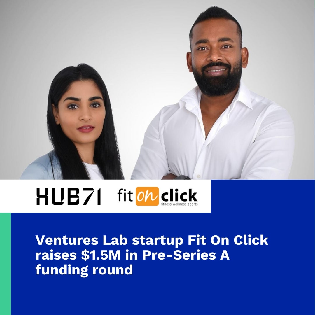 hub71ad's tweet photo. Fit on Click has raised $1.5 million in a Pre-Series A funding round! The startup is part of the latest venture builder by #Hub71 and @moduscapital, #VenturesLab, and has delivered fitness and wellness engagement programs to over 200 corporates to date. https://t.co/lenCRLydRv