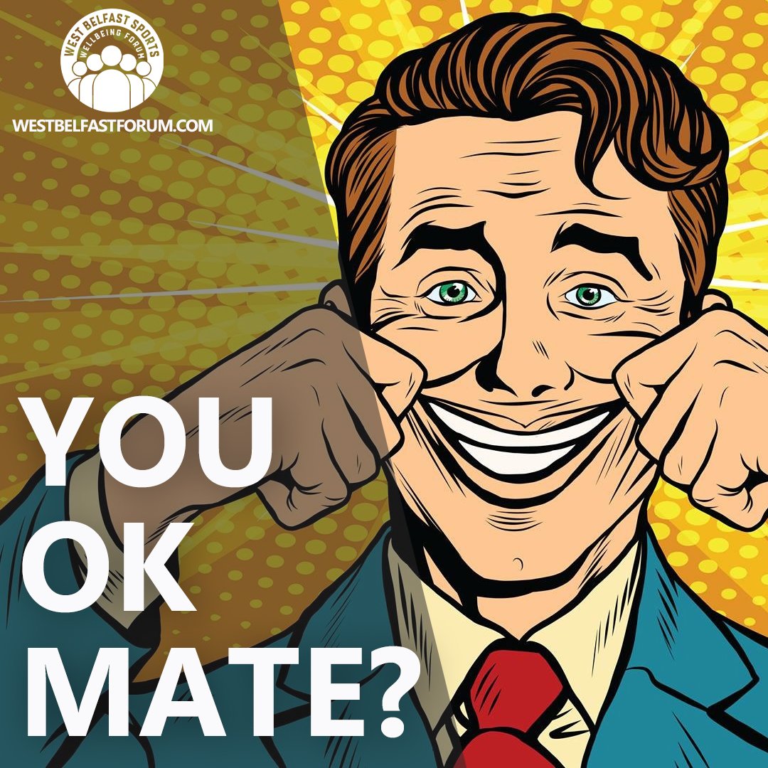 You OK mate?

Remember to check in on your family and friends! #reachin and help that someone!

<a href="/profsiobhanon/">Siobhán O'Neill (she/her)</a> <a href="/MHC_NI/">Mental Health Champion for NI</a> <a href="/UberheroesNI/">Uberheroes & Hope4LifeNI</a> <a href="/PPR_Org/">PPR</a> <a href="/4_MentalHealth_/">4MentalHealth</a> <a href="/pmgsportservic1/">Pat McGibbon</a> <a href="/amhNI/">Action Mental Health</a> <a href="/NIMentalHealth/">NI Mental Health Feed</a> <a href="/WestSafety/">West Belfast Community Safety</a> <a href="/WestBelfastPB/">WBPB</a> <a href="/CNPartnership/">Colin Neighbourhood</a> <a href="/ColinSureStart/">Colin Sure Start</a>  @MenofAspiration
