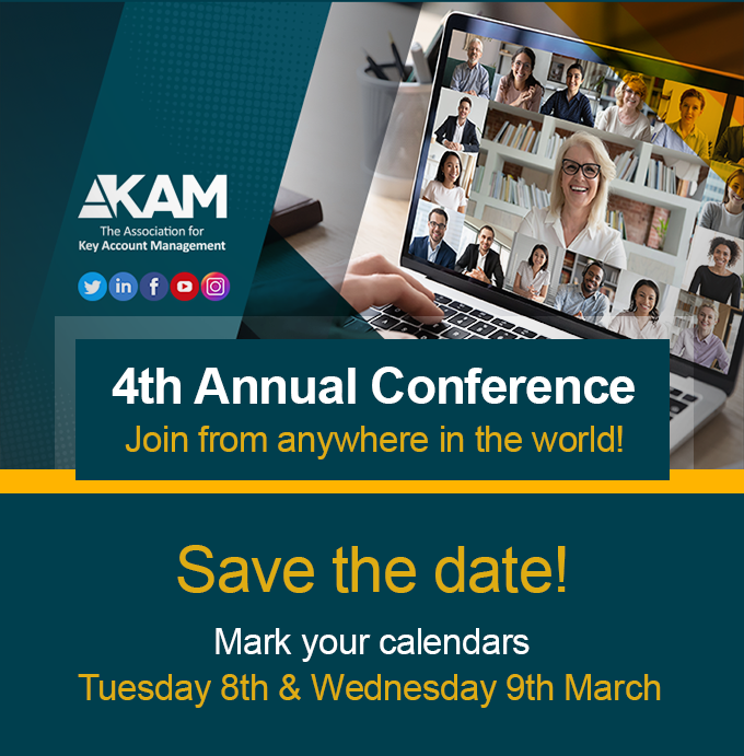 4th Annual AKAM Key Account Management Conference - Learn more here a4kam.org/conference/ 

#kam #keyaccountmanager #keyaccountmanagement #strategicmanagement #awards2021 #award #fridaymotivation #A4KAM #akam #business #conferencespeaker #conference #savethedates #consultants