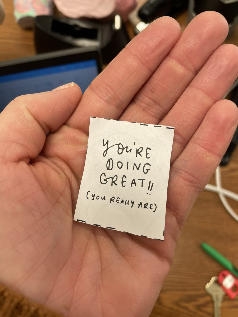 MKDeRose's tweet photo. @FCPSR3 @CrestwoodElem @leona_smith3 @graceetayloredd @drNEKing @KraftJesse When you’re half way through day one and a 6th grader passes you this note, you know it’s going to be a great week! Thanks for having me, @CrestwoodElem! I’ll miss these kids! 💚@FCPS_TitleI https://t.co/ZtWWNoAPcr