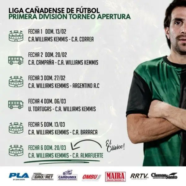 Williams_Kemmis's tweet photo. Ya tenemos fecha de debut. Será de local ante Club Atlético Correa el domingo 13 de febrero https://t.co/JpcOu7tHmu