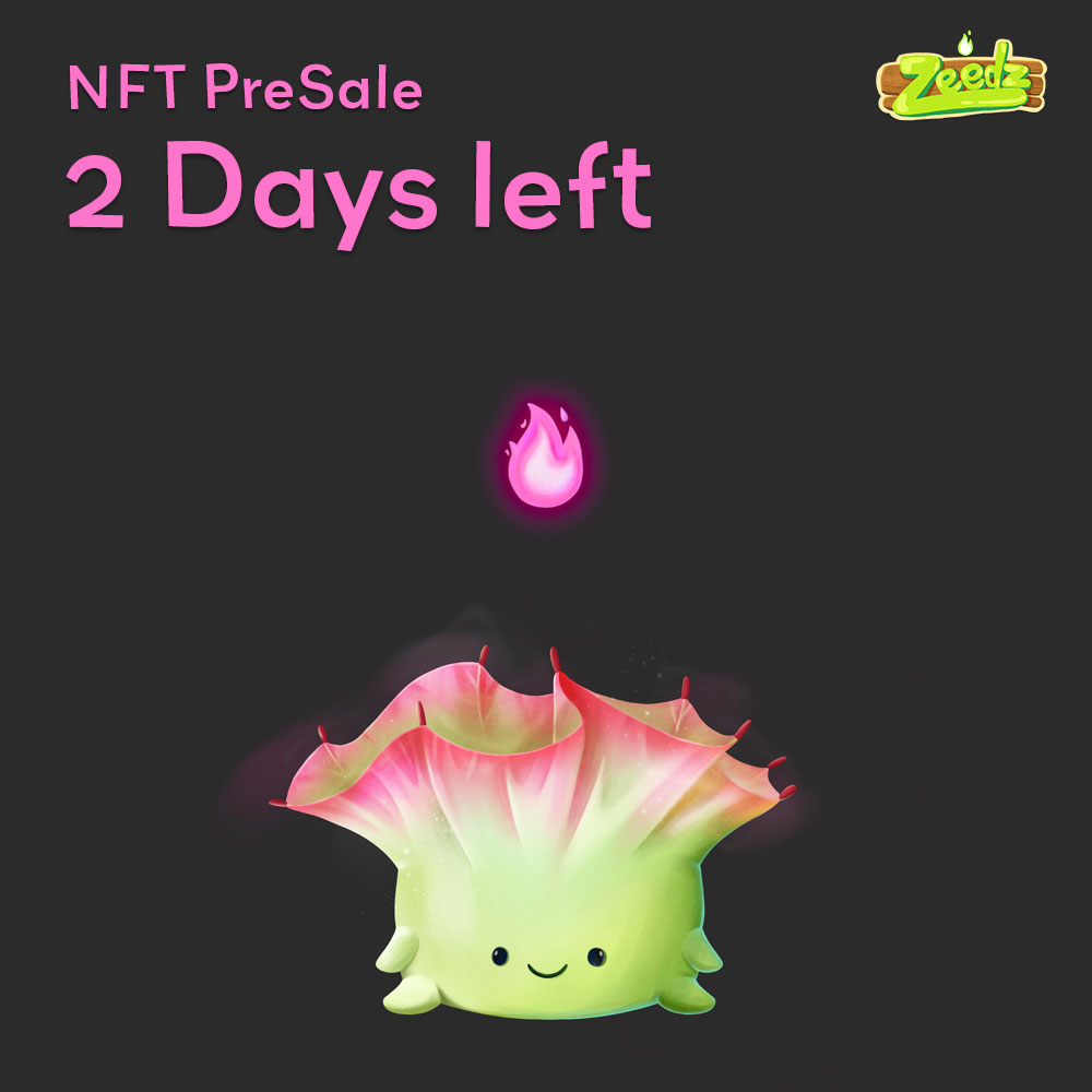 #NFT PreSale Alarm ⏰ Only 2️⃣ days left! 😱😱😱⁠
⁠
NFTs from the PreSale (Edition "0") will never be available ever again. 👀🔥⁠ Official PreSale ends on Saturday, Jan 15 at midnight. 🍀⁠ Get your Pack at zeedz.io/pre-sale

<a href="/flow_blockchain/">Flow.com</a> #Sustainability #NFTdrop