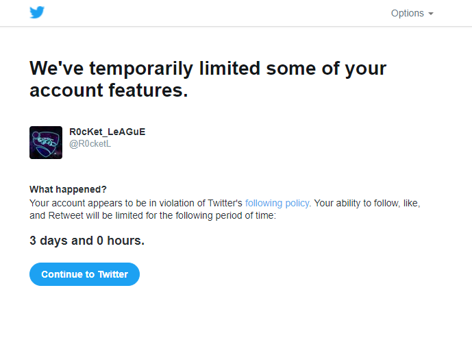 R0cketL's tweet photo. When twitter tries to ban you: https://t.co/Q386pPRuaY