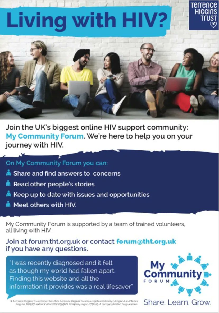 StPaulsClinic's tweet image. #Peersupport can be life-changing. 

For those living with HIV, #MyCommunityForum is here to provide answers to your questions, provide support or here if you want to connect.
 
Visit:
buff.ly/3jmaVCE

@THTorguk