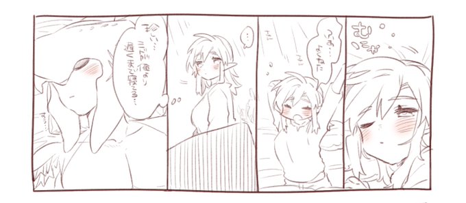【女体化・R-18】シド王子の朝勃ちを治めてくれるリンクちゃんの雑落書き漫画です。すぐ終わる【シドリン♀/sidlink】☆https://t.co/pL2RX4AJnh 