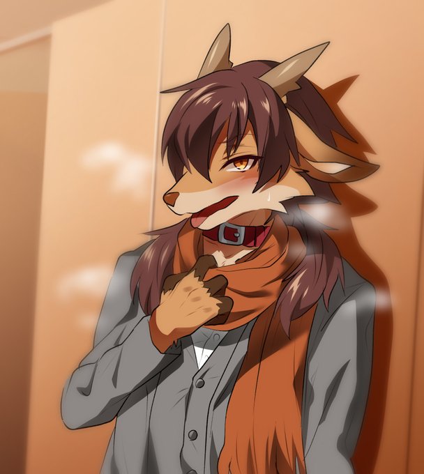 冬は首輪ファッション 