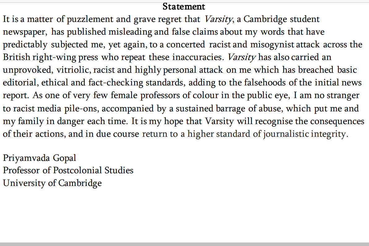 This is my one and final statement on the matter of media falsehoods &amp; ensuing racist drama.  I must return now to reading and writing.