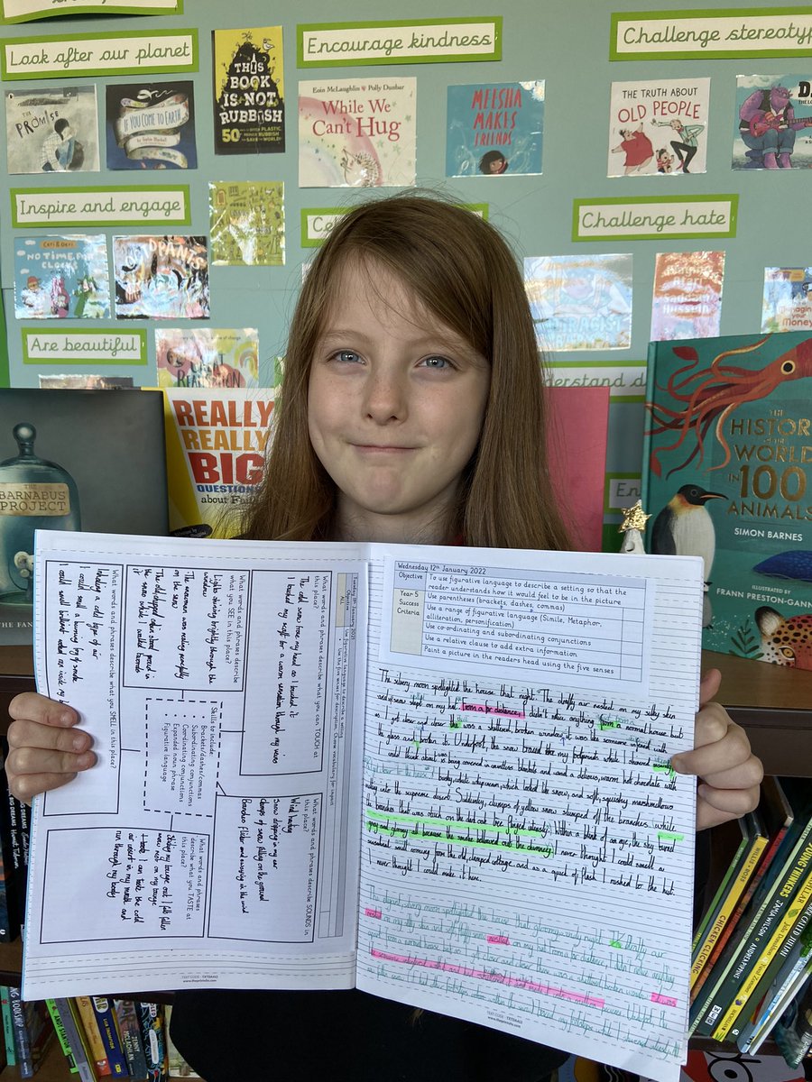 BrunswickS13's tweet photo. Some excellent setting descriptions with green pen improvements from Chloe &amp; Jessica… They made me feel 🥶#excellentwriting #welldone https://t.co/swnR6OVmuH