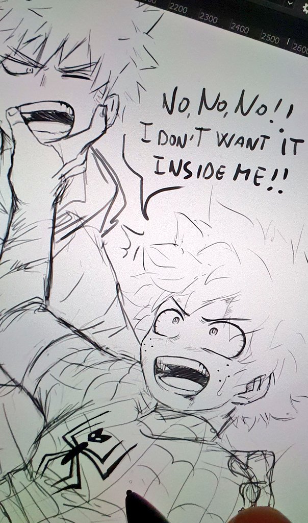 #sketch #workinprogress #WIP
Another bunch of Venom-Kacchan and Spider-Deku doodles is coming hihi 🤭 