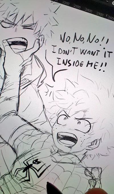 #sketch #workinprogress #WIP
Another bunch of Venom-Kacchan and Spider-Deku doodles is coming hihi 🤭 