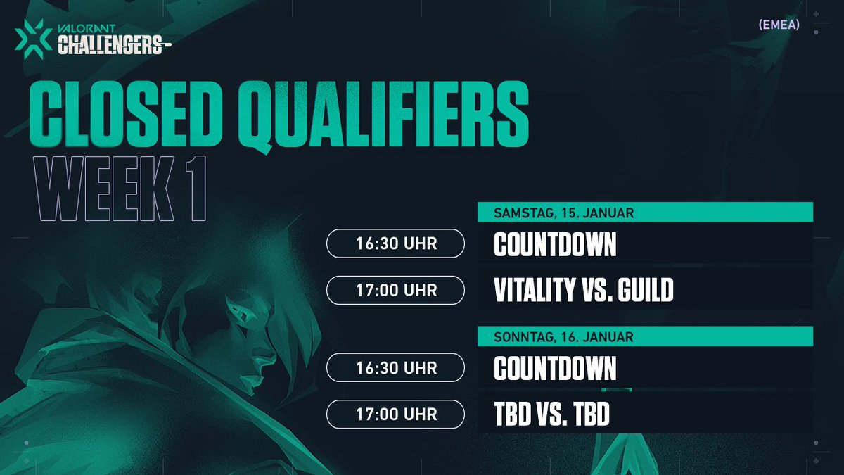 Der Streamplan für die kommenden #VALORANTChallengers Closed Qualifiers.