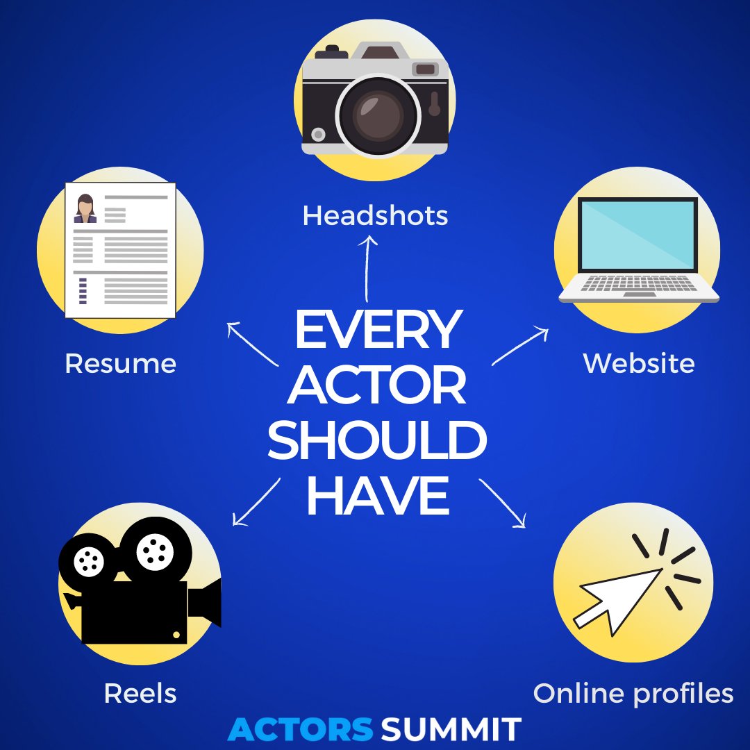 ActorsSum's tweet photo. Every actor should have these 5 things in their toolkit. How many of these do you have ready to go for your next audition or meeting?
#actorheadshot #actorssummit #actorlife #workingactor https://t.co/82FFtEle7P