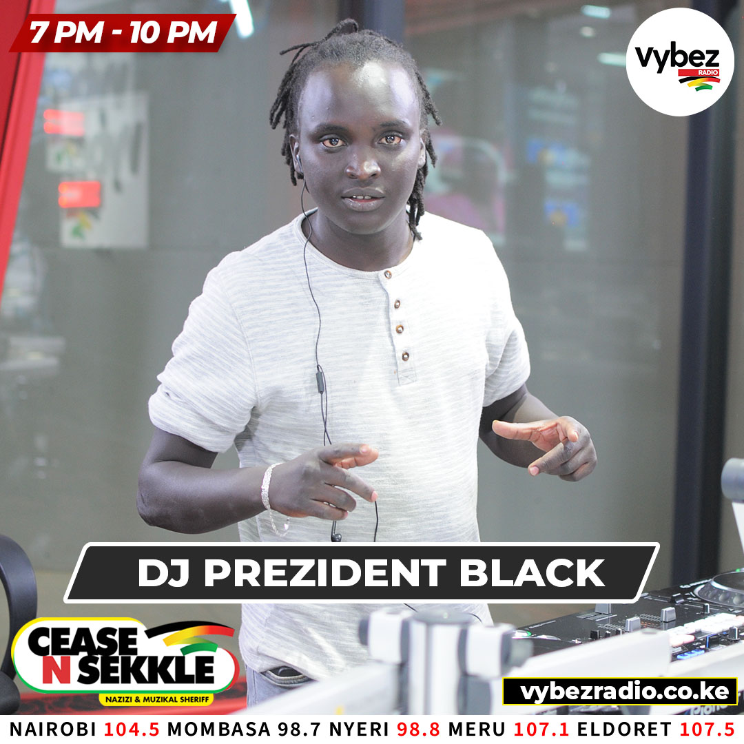 VybezRadioKE's tweet image. REQUEST HOUR 🚨
It's a roots-reggae #CeaseNSekkleParty with the people's DJ @PrezidentBlack juggling 🔥 Tukuchezee tune gani? 

@MuzikalSheriff @NaziziHirji
