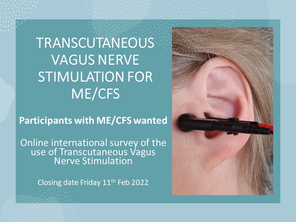 A new survey has been launched looking for experiences of transcutaneous vagus nerve stimulation by #pwme

Please share widely, this is an international study so can be completed across the world!

More information here:
physiosforme.com/post/vagus-ner…