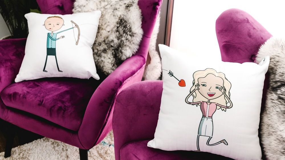 NEW!!🤩  You can now add your LoveMoji to a pillow! Click the link in our bio to shop our new collection💜