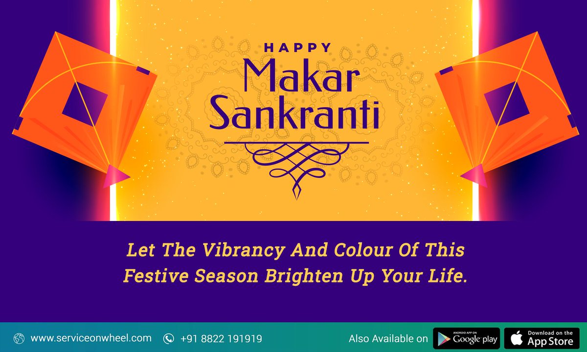 ServiceOnWheel_'s tweet photo. Let the vibrancy and color of this festive season brighten up your life. Happy Makar Sankranti.

#festival #MakarSankranti #Sow #Kites #KiteFestival https://t.co/3z6YLafflW