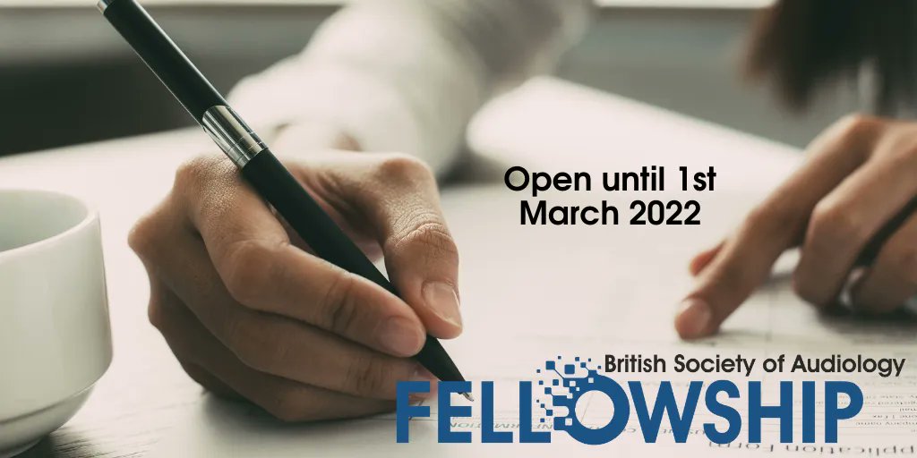 Applications for the BSA Fellowship scheme are open until 1st March 2022. Criteria and how to apply at buff.ly/3s5Fwsb #audiology #audpeeps #hearing #hearingloss #auditoryresearch #tinnitus