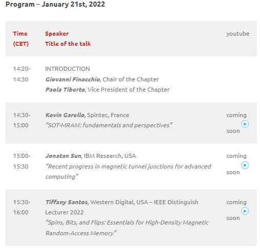 spintronicsHGW's tweet photo. Top speaker, next Friday 21.01. at #PETASPIN https://t.co/XcvSUI0UYa #IEEE Tiffany, Jonatan Sun und Kevin Garello: SOT-#MRAM, Switching of tunnel junctions #MTJs, #AdvancedComputing, from #IBM, #Spintec, #WesternDigital! Join Zoom Meeting
https://t.co/cefVcMhjst https://t.co/QVIiAmru3w