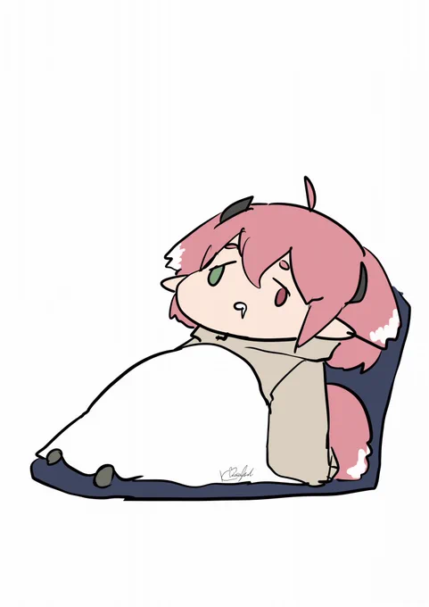 6日間労働で疲労感いっぱいのかさぎ
#かさぎあーと 
