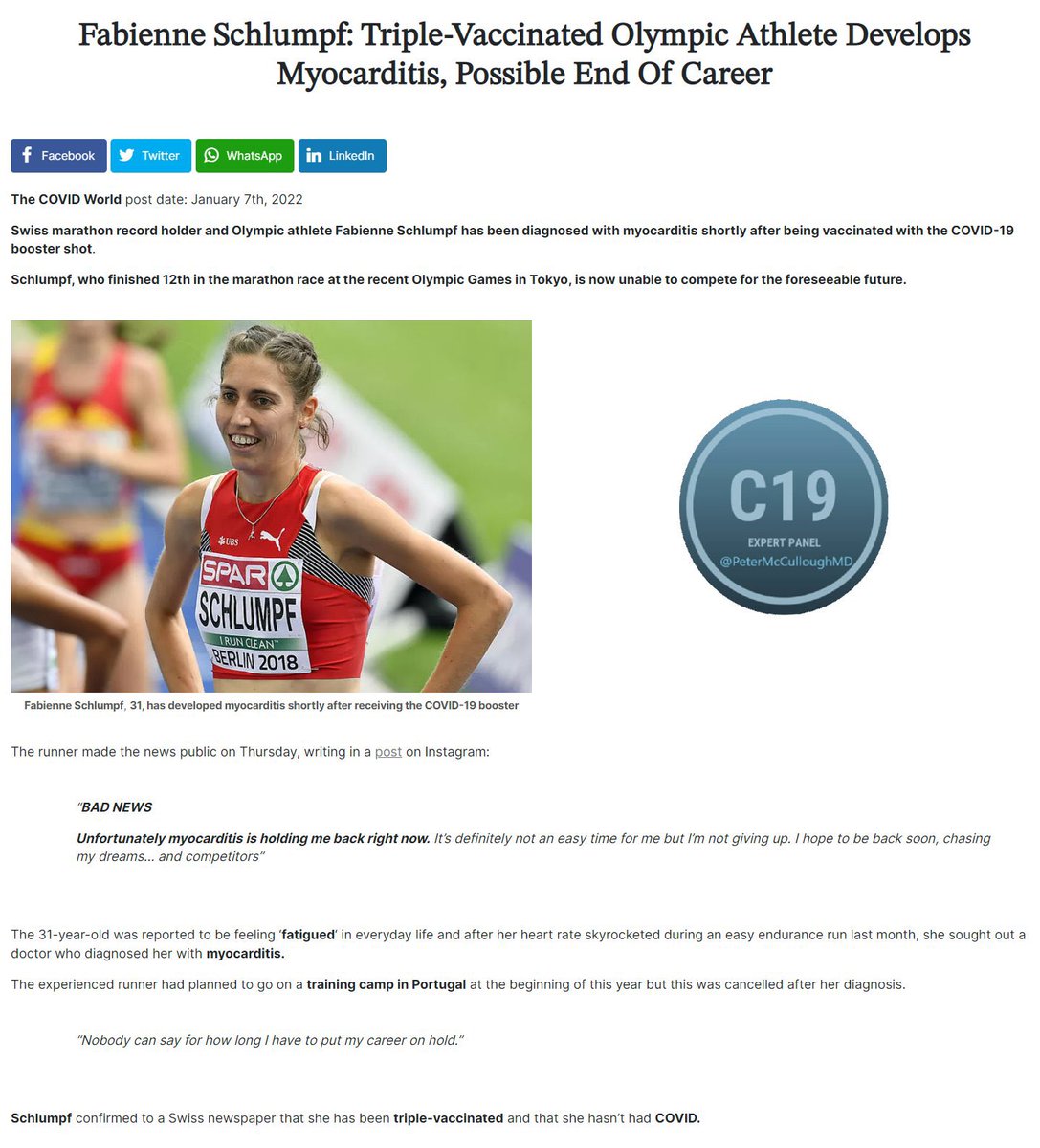 magicman_osu's tweet image. My heart hurts for Fabienne. ELITE marathoner has now developed myocarditis after being triple Vaxxed and reports not having Covid. Competed in The Olympics &amp;amp; now gets fatigued walking. One of the reasons I am fighting these mandates. @Ath4MedFreedom