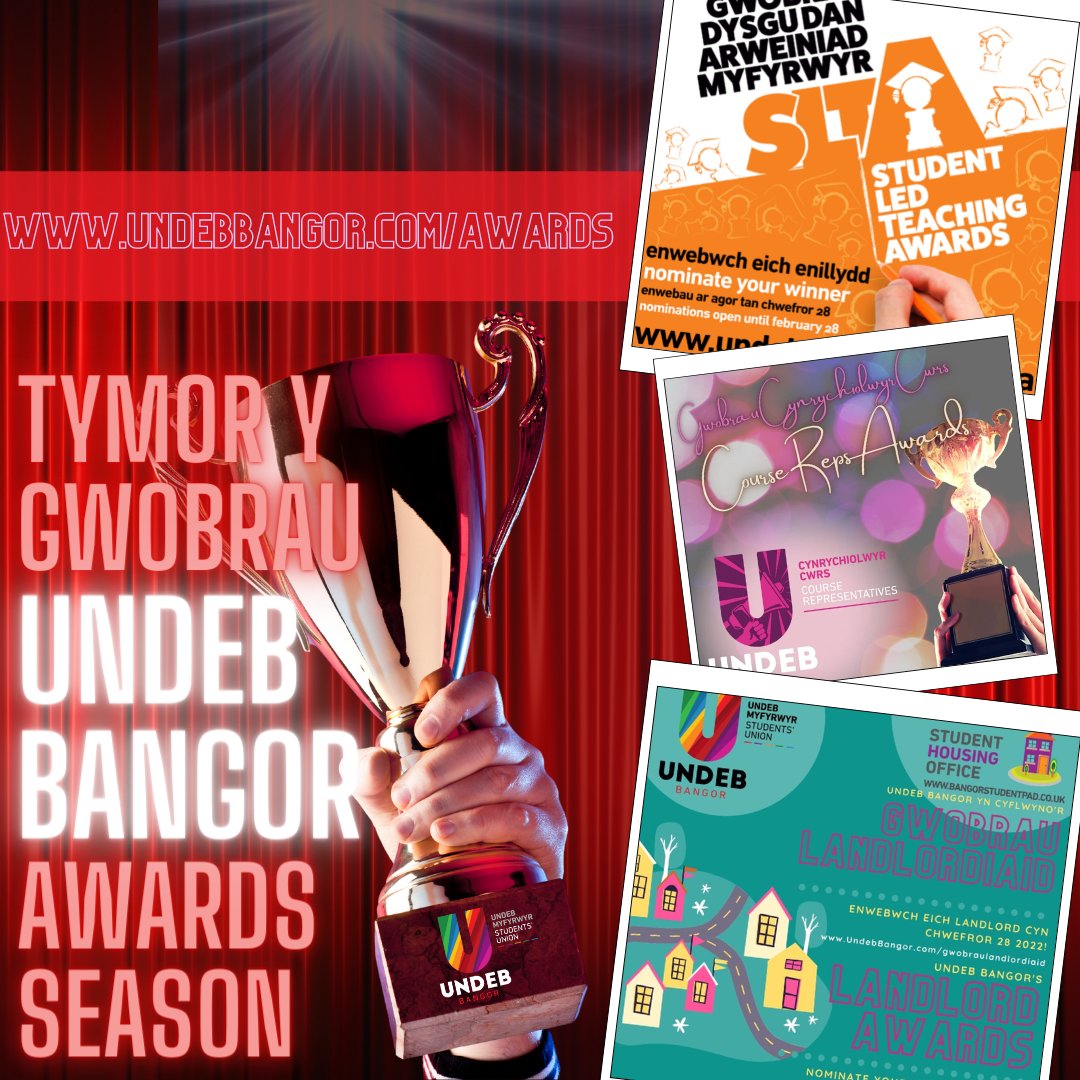 Bangorstudents's tweet image. Do you have best Course Rep fighting in your corner? Top notch lecturer? Could your landlord be crowned best in Bangor?

Nominate staff, course reps and landlords today as part of our Awards season!

UndebBangor.com/Awards
@BangorUni #slta #courserep