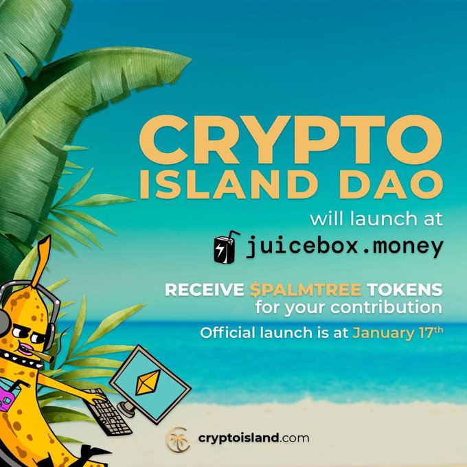 <a href="/WatcherGuru/">Watcher.Guru</a> Hey guys! Might wanna bag some $CISLA for the much awaited @CryptoIslandInc DAO will be released on 17th of January 2022. Tokenized and Co-owning an island is within reach🏝😊 #CISLA #CryptoislandDAO #CryptoIsland #CislaShillContest