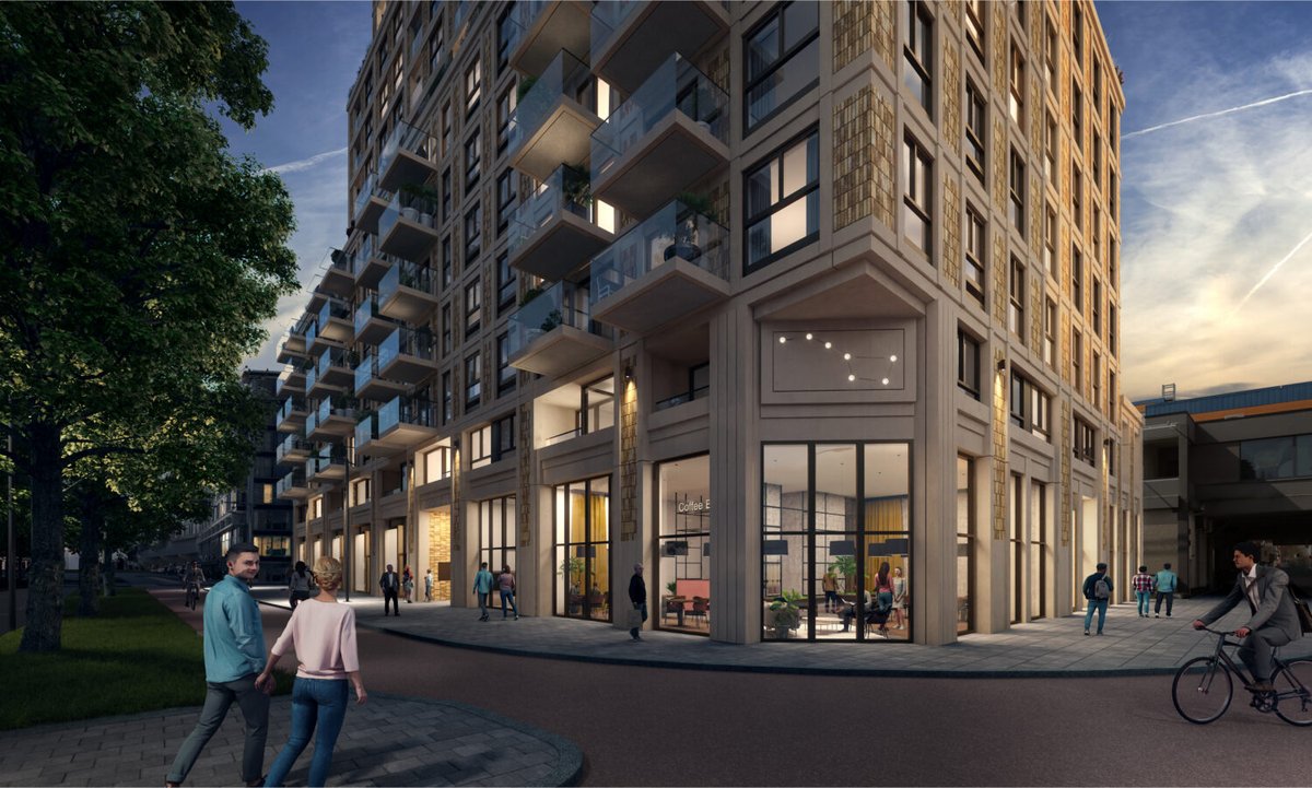 RTMXL's tweet photo. Bouw Grote Beer is eind 2021 begonnen. Eindelijk een hoogstedelijke invulling voor dit veldje wat al heel lang braak lag naast Alexandrium. Bijna 200 huurwonijgen. Aanwinst! Ontwerp is van Klunder Architecten. https://t.co/4BesQEk1cg