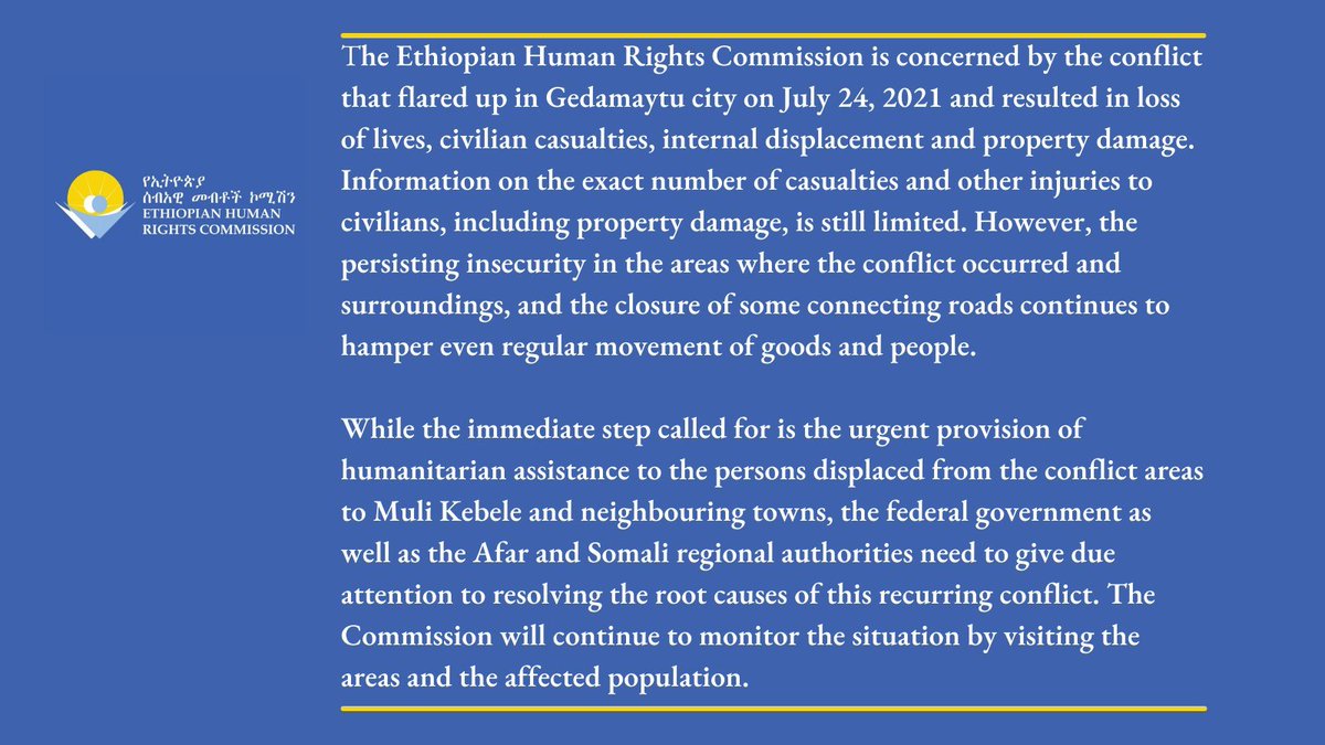 AwRobleh's tweet photo. Six months on, no accountability for the brutal killing of  300 innocents from Somali minority (incl. women, children &amp; older persons) in #GarboIsse by Govt's paramilitary forces &amp; militias from Eritrea. A week later, @EthioHRC released below statement, but failed to investigate! https://t.co/WYO2SRaHk4