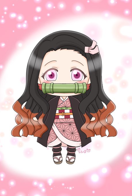 ひろっくまさんがTwitterに投稿した竈門禰豆子(鬼滅の刃)のイラスト。