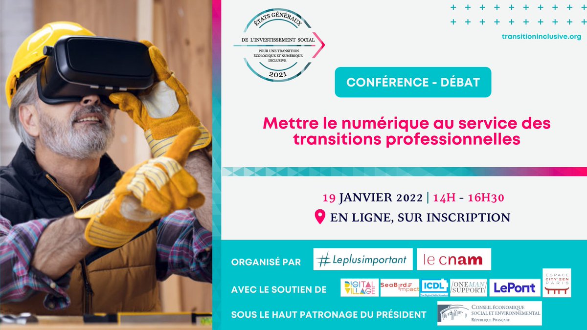 Etats Généraux de la Transition Inclusive (@eginclusion) on Twitter photo ⏰J-5 avant la conf-débat "Mettre le numérique au service des transitions professionnelles", organisée par <a href="/Leplusimp/">#Leplusimportant</a> et <a href="/LeCnam/">Le Cnam</a>
Avec Neila Hamadache de <a href="/numeum_/">numeum</a>, <a href="/cmeslegenin/">ChristelleMesléGénin</a> de <a href="/JobIRL/">JobIRL</a>, <a href="/Btilloy/">Bénédicte TILLOY 🎨 📝</a>, <a href="/misterppqx/">Philippe Petitqueux</a> de <a href="/badgeons/">Badgeons La Normandie</a>
19/01, 14h-16h30
Inscription👉linktr.ee/etatsgeneraux ⏰J-5 avant la conf-débat "Mettre le numérique au service des transitions professionnelles", organisée par <a href="/Leplusimp/">#Leplusimportant</a> et <a href="/LeCnam/">Le Cnam</a>
Avec Neila Hamadache de <a href="/numeum_/">numeum</a>, <a href="/cmeslegenin/">ChristelleMesléGénin</a> de <a href="/JobIRL/">JobIRL</a>, <a href="/Btilloy/">Bénédicte TILLOY 🎨 📝</a>, <a href="/misterppqx/">Philippe Petitqueux</a> de <a href="/badgeons/">Badgeons La Normandie</a>
19/01, 14h-16h30
Inscription👉linktr.ee/etatsgeneraux