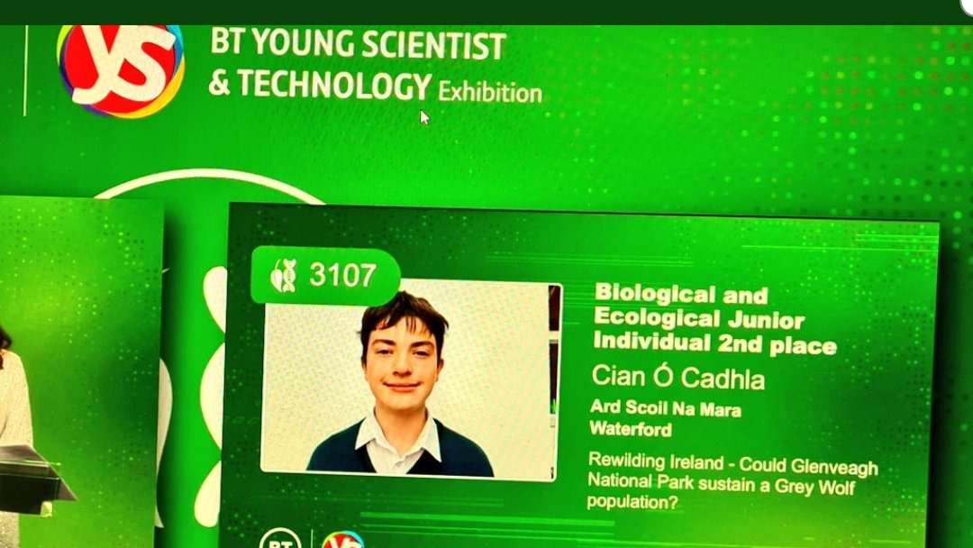 ArdscoilNaMara's tweet photo. Well done Cian! He came 2nd in his category at BTYSE. We're so proud Cian, amazing work. @BTYSTE @wlrfm @ERSTIRELAND https://t.co/wghvKVA0Su