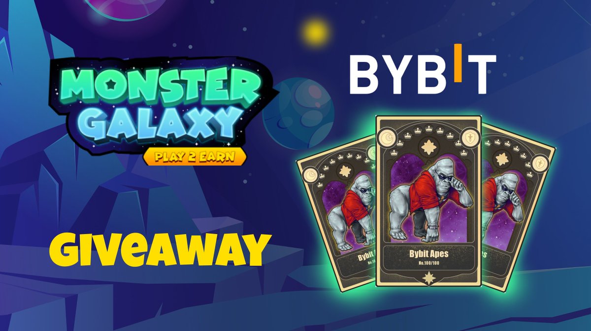 MonsterGalaxy21's tweet photo. 🎊 Kickstart your @bybit_official #NFT journey with #MonsterGalaxy!

We're thrilled to be part of Bybit's #NFTMarketplace launch #Giveaway Campaign! 🥳

Join the #Bybit NFT community &amp; win $GGM #tokens and exclusive #BybitApes NFTs 👇

https://t.co/EnJQxm4YK1

#P2E #GameFi https://t.co/BcmNR4GB4W