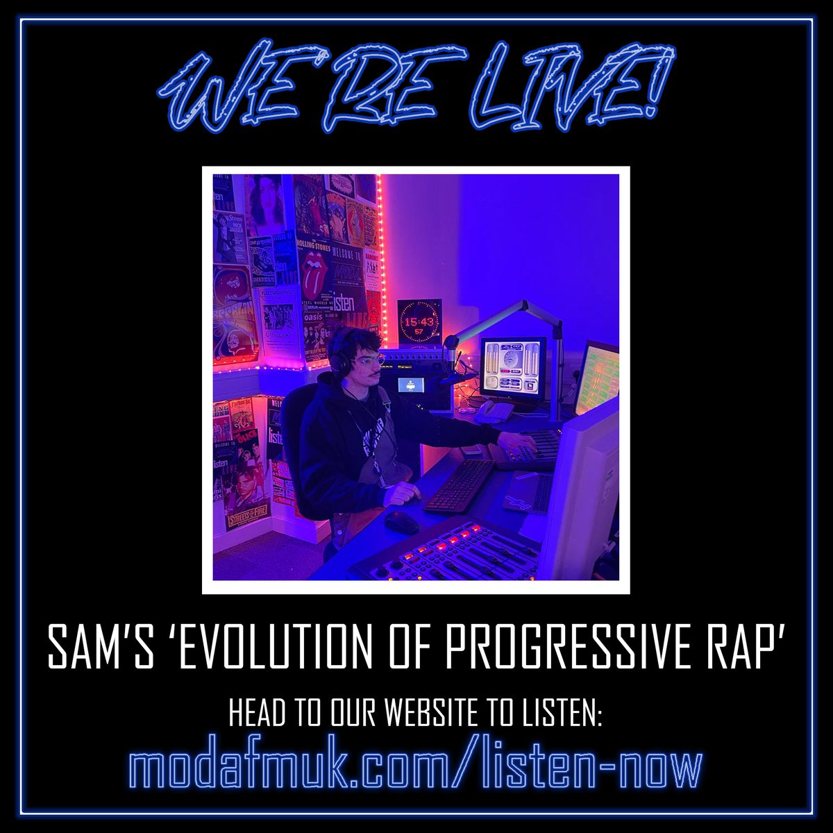 Tune in now for Sam's show on the evolution of progressive rap! Listen at modafmuk.com/#modafm #modafmuk #birminghammusic #birminghamradio #radio #music #fashion #culture #birmingham