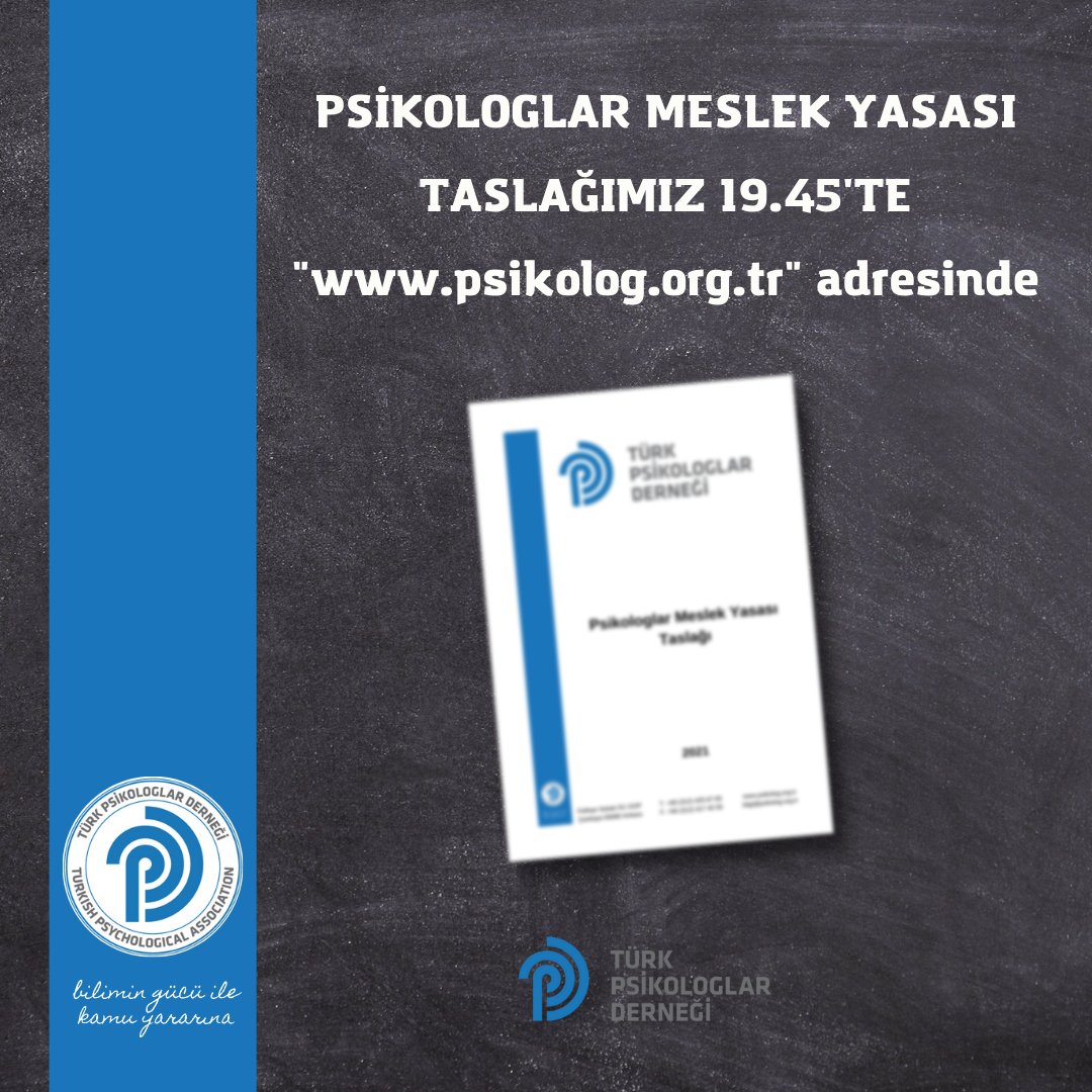 TPDBilgi's tweet photo. Türk Psikologlar Derneği olarak hazırladığımız "Psikologlar Meslek Yasası" taslağımız bugün saat 19.45'te "https://t.co/o1s2Od82Lw" sitemizde. https://t.co/kL4GGG3bG2