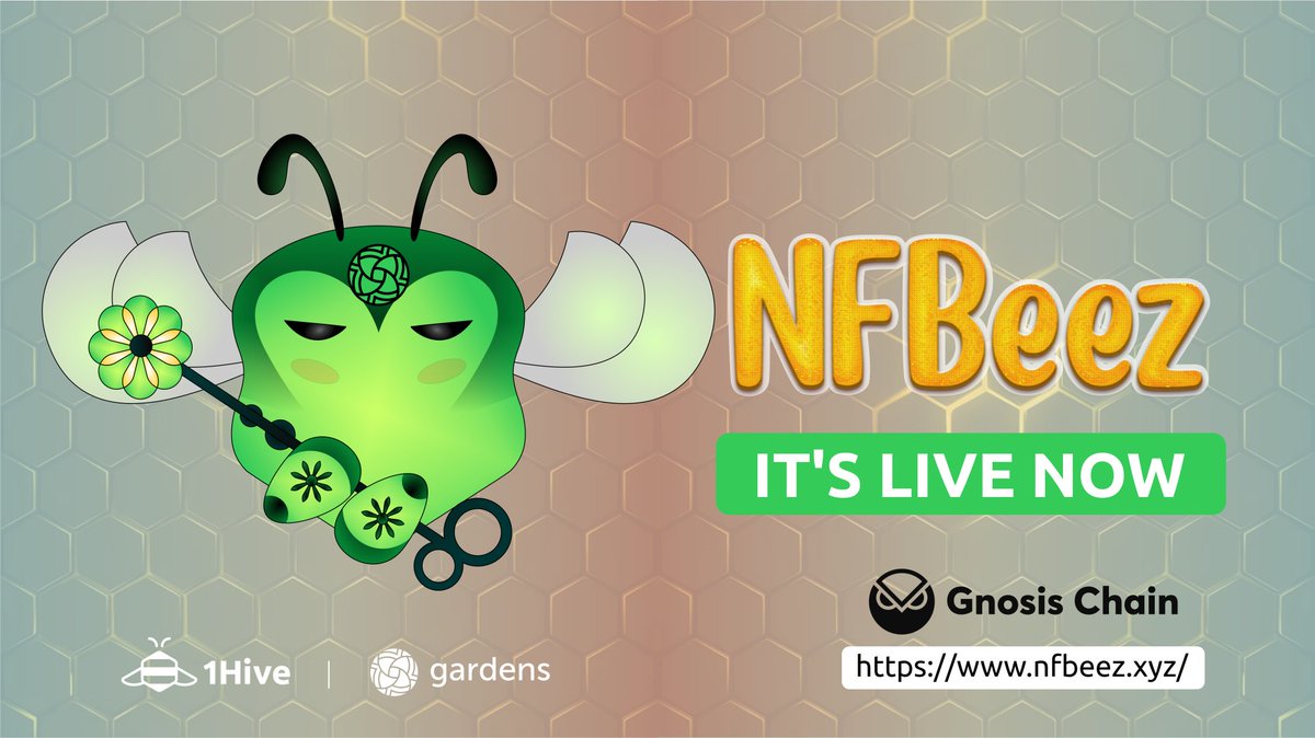 We can't believe we're saying this, but...

WE ARE LIVE!!!🐝🐝🐝

GO TO👉 nfbeez.xyz with <a href="/gnosischain/">Gnosis Chain 🦉</a> added in Metamask and MINT your first #NFBee today!😍

#nfbees #1hive #nftdao #live