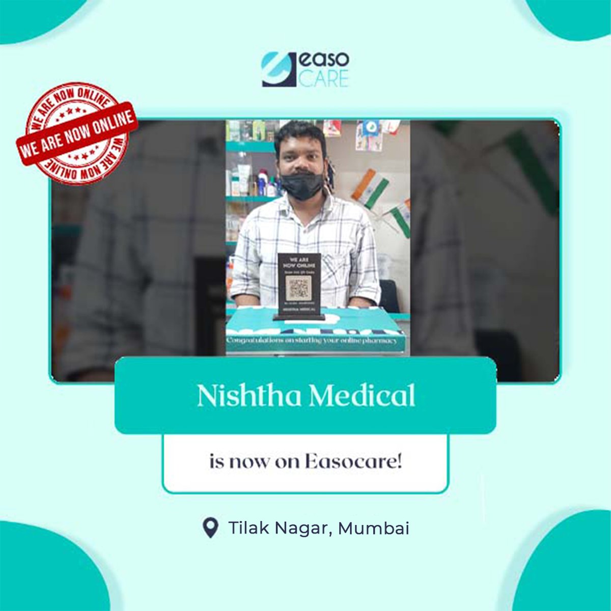 easocare's tweet photo. 🚀 Nishtha Medicals is now online!

Powered by Easocare, Nishtha Medicals is now ready to accept orders online in and around Tilak Nagar, Mumbai 📍

🔗 Store Link: https://t.co/1dgRqdwtL8 https://t.co/P0E58dxjMq