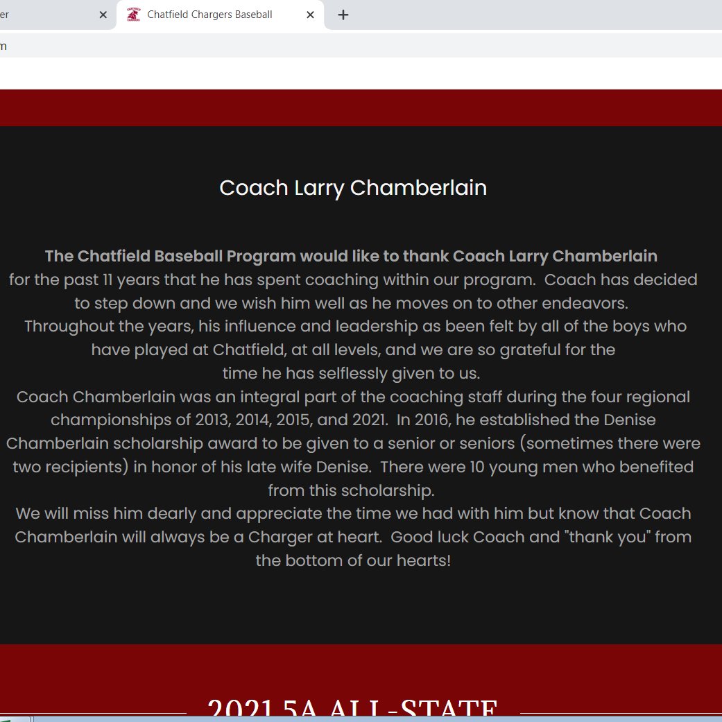 larrylegend50's tweet photo. I am the luckiest man on the planet! Chatfield has a special place in my heart. 
Shout out to the Chatfield community, the coaches and especially all the players that have given me the love over the years. I can always count on baseball to get me thru the day.
I'm not done! LFG! https://t.co/Lg2j6MbYJf