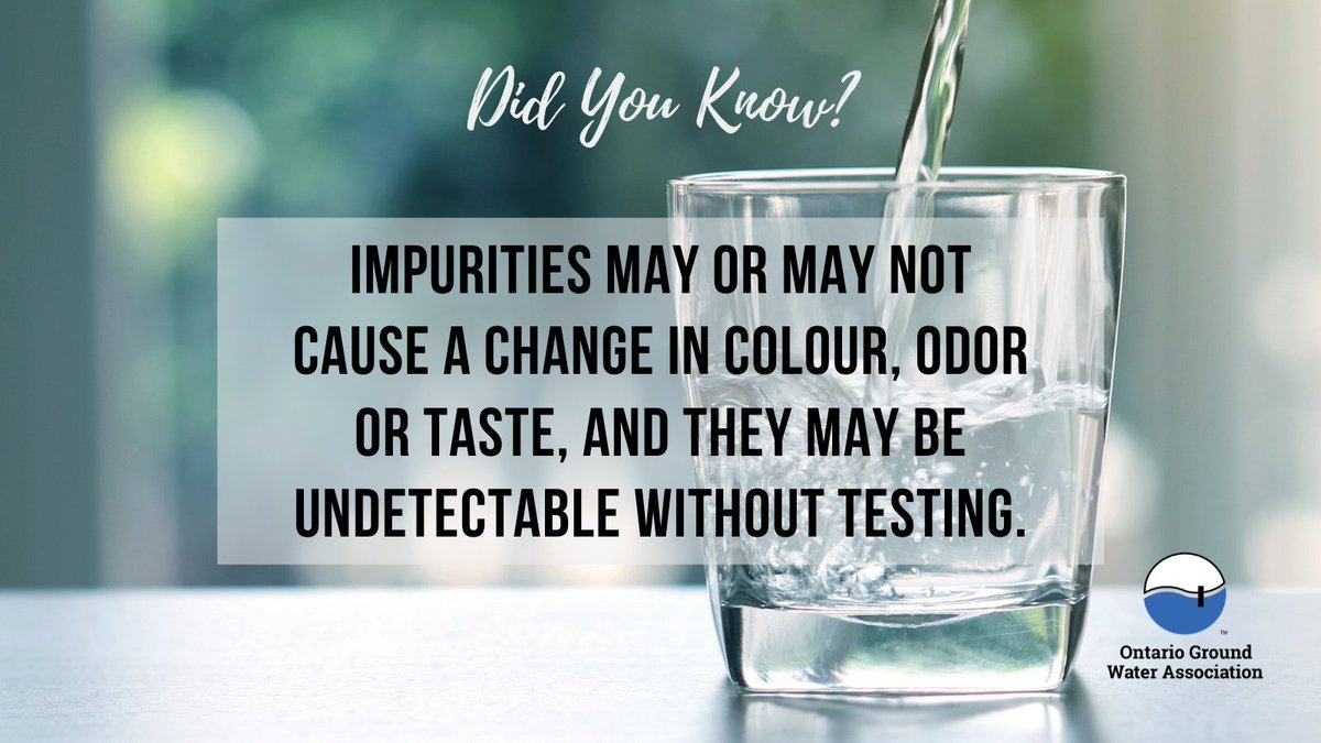 TheOGWA's tweet photo. In addition to testing your well water for bacteria contamination, it’s a good idea to test for other impurities including nitrate, sodium, pesticides, and other volatile organic compounds. For more information visit https://t.co/9irTTxDIUZ
#WellOwner #FactFriday #groundwater https://t.co/FaibZPk5nG