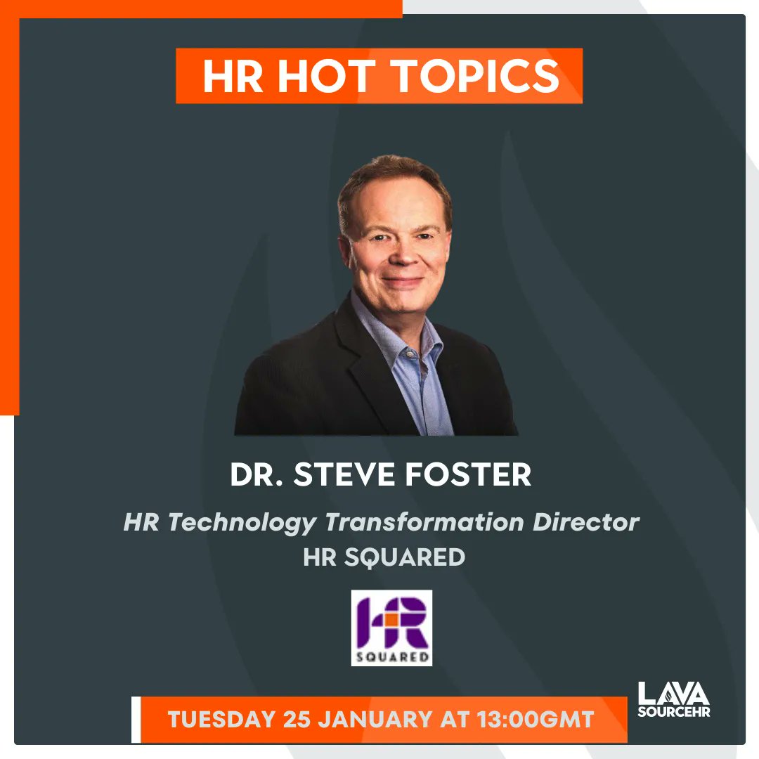 _Lavasource's tweet image. Meet our esteemed guest speaker, Dr. Steve Foster, the HR Technology Transformation Director for HR Squared.
Register today at buff.ly/3I1mDgL to join our discussion on &apos;What&apos;s Hot in HR in 2022&apos;!

#HRHotTopics #HRTrends #HRAdvice #HRChallenges #HRCommunity #FutureofHR