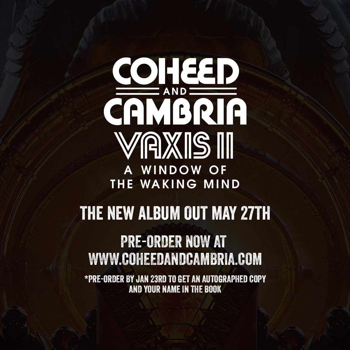 Coheed's tweet photo. Vaxis II: A Window of the Waking Mind
Limited Edition Deluxe Box Set
All those who order before January 23, 2021 will get their name in the book and a signed COA. 
https://t.co/rR5gDpObUx https://t.co/6je6XPt9cA